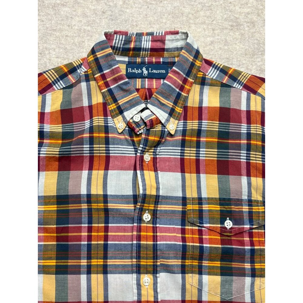 Ralph Lauren Plaid Long Sleeve Button Down Men's Shirt Large Classic Casual Bus - Picture 2 of 8